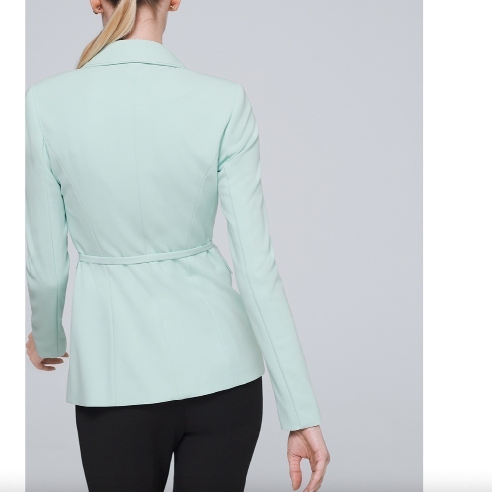 White House Black Market Light Blue Soft Blazer With Removable Belt - Picture 3 of 9